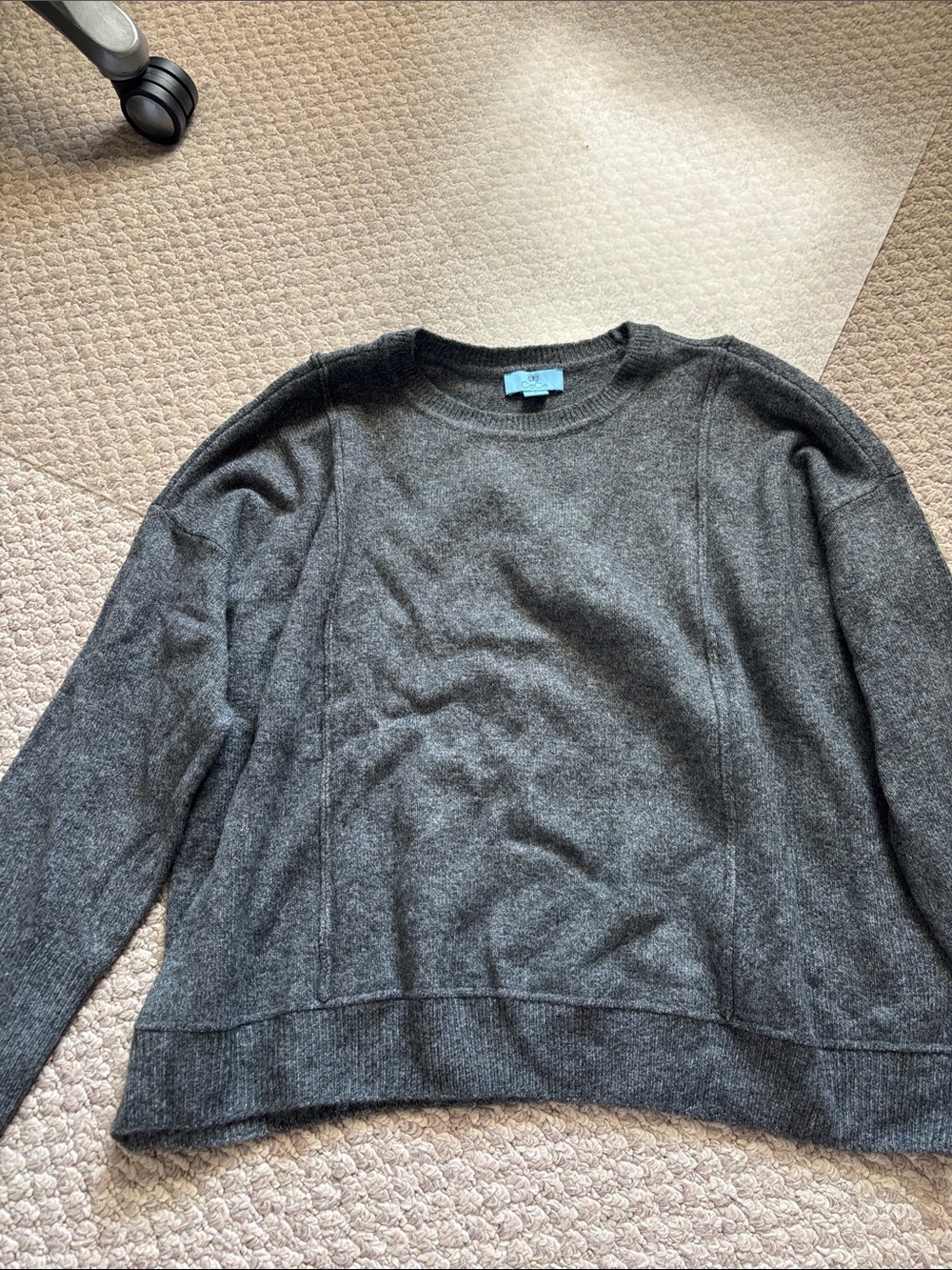 CeCe Charcoal Gray Crewneck Sweater